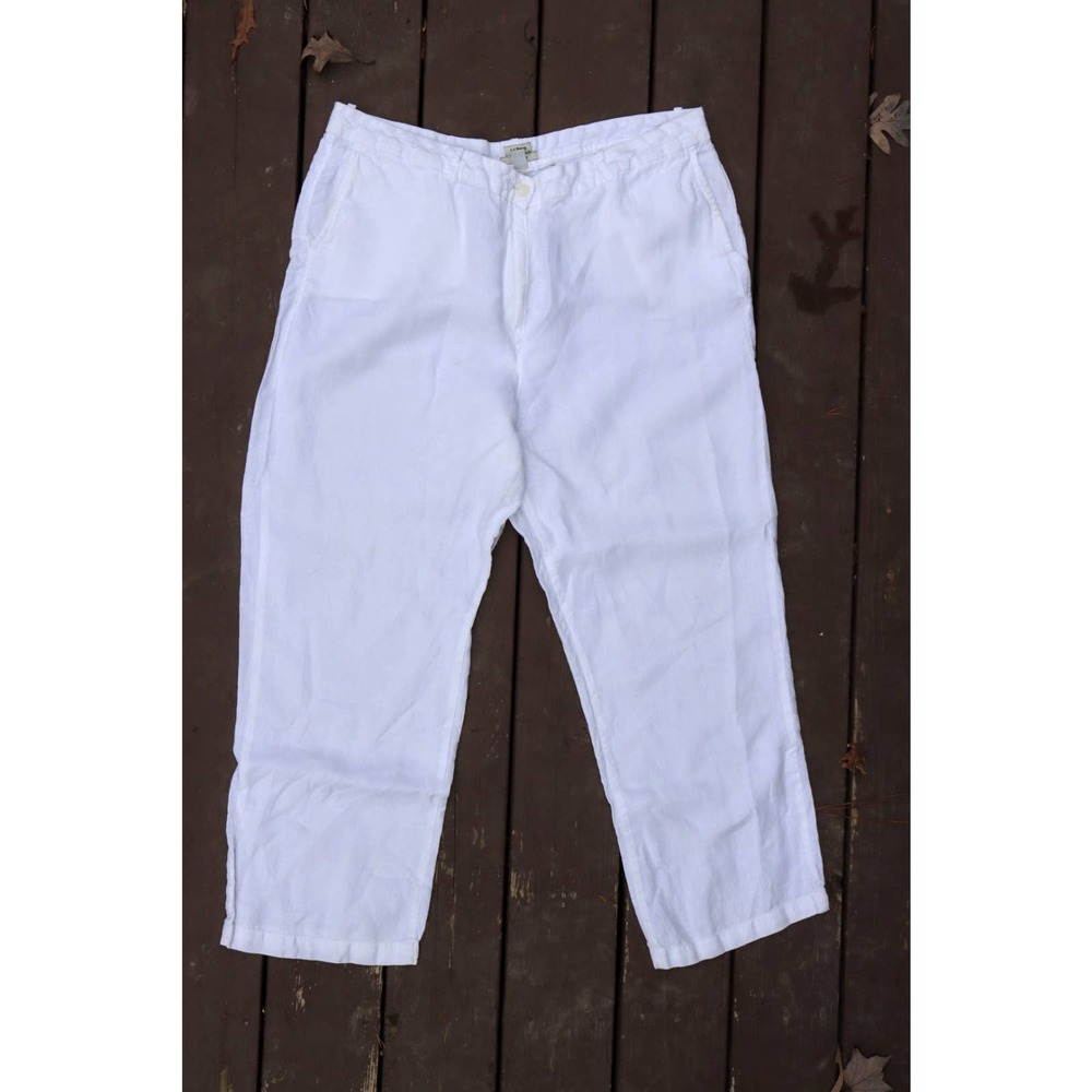 Women's Linen Pants Eddie Bauer White 2XL Size 20
